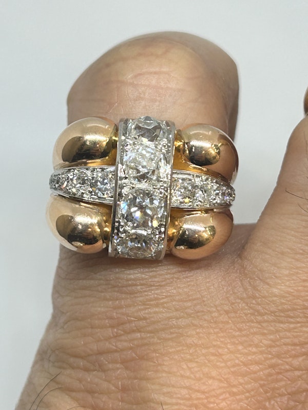 Chic and chunky 1940,s French diamond ring at Deco&Vintage Ltd - image 5