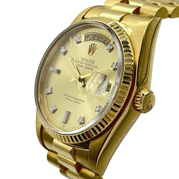 ROLEX DAY-DATE 18038 FACTORY DIAMOND DIAL - image 2