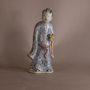 Chinese famille rose figure of He Xiangu, Qianlong (1736-95)