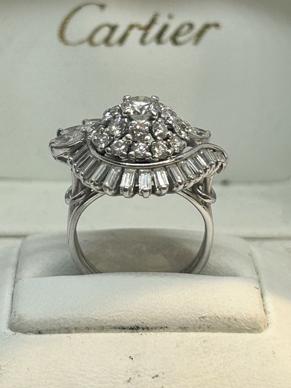 Cartier Vintage diamond platinum ring at Deco&Vintage Ltd - image 3