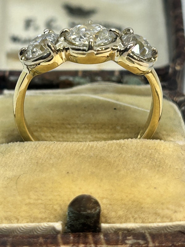 Lovely trilogy old mine cut diamond ring at Deco&Vintage Ltd - image 3
