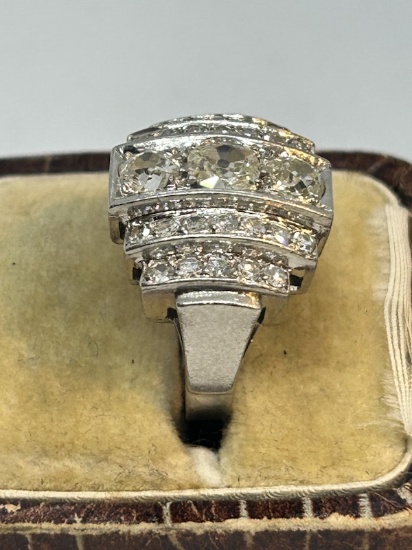 Lovely Art Deco French diamond platinum ring at Deco&Vintage Ltd - image 4