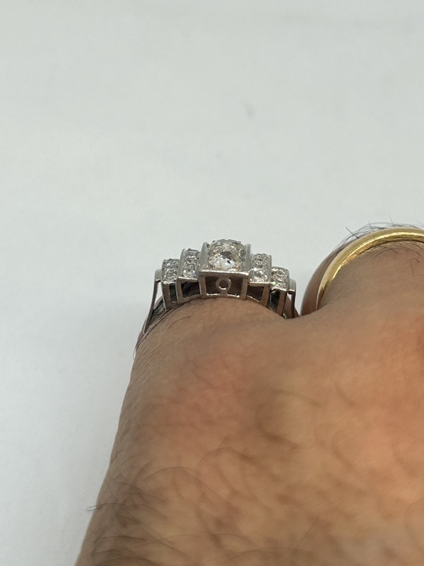 Lovely Art Deco French diamond platinum ring at Deco&Vintage Ltd - image 5