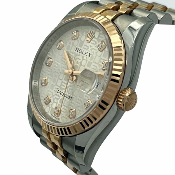 ROLEX DATEJUST 116231 FACTORY SILVER DIAMOND DIAL FULL SET 2012 - image 2