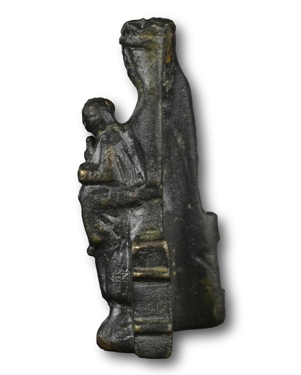 Bronze figure of the seated Madonna and child. English or German, 14th century. - image 8
