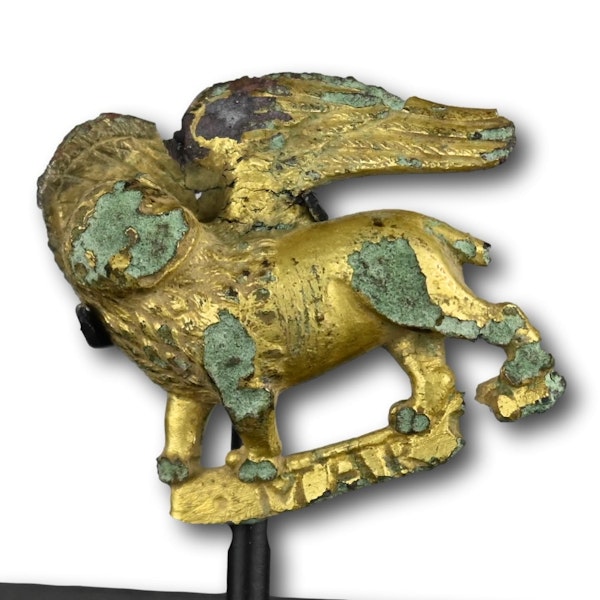 Gilt bronze relief of the lion of Saint Mark. Probably French, 13th/14th century - image 1
