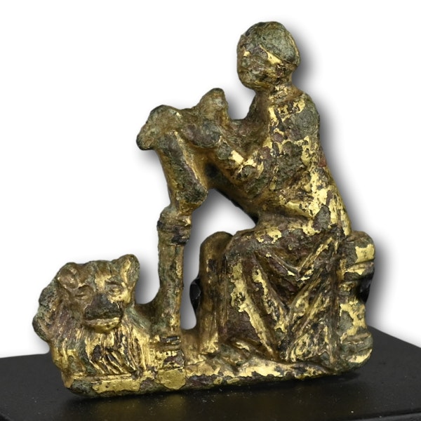 Gilt bronze relief of Saint Mark with his lion. French, 13th/14th century. - image 1