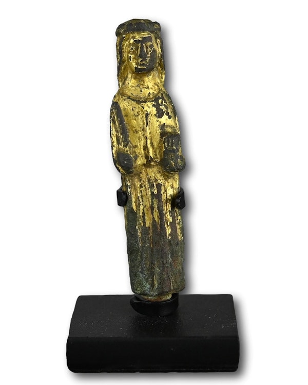 Small gilt bronze figure of Saint Catherine of Alexandria. English, 15th century - image 2