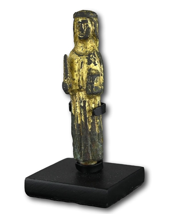 Small gilt bronze figure of Saint Catherine of Alexandria. English, 15th century - image 4