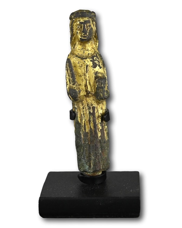 Small gilt bronze figure of Saint Catherine of Alexandria. English, 15th century - image 3