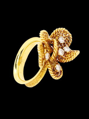 1960's woven gold and diamond dress ring SKU: 7138 DBGEMS