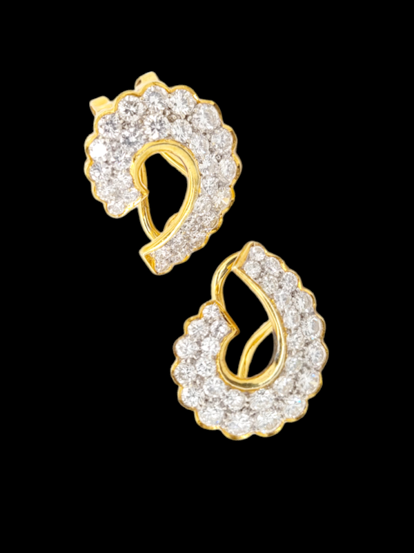 Fine diamond hoop earrings SKU: 7149 DBGEMS - image 3