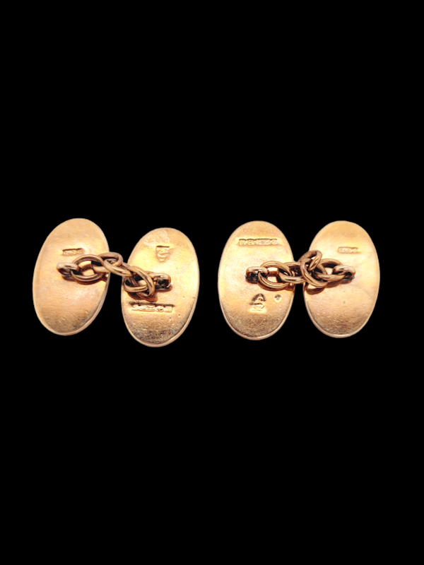 Antique engraved gold cufflinks SKU: 7146 DBGEMS - image 2