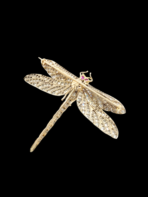 Fine Antique large diamond dragonfly SKU: 7143 DBGEMS - image 3