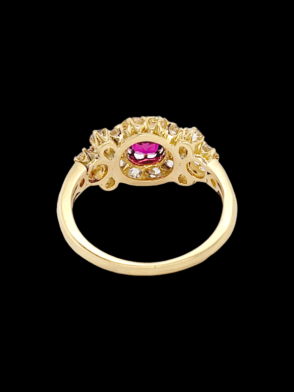 Antique Ruby and diamond cluster ring SKU: 7142 DBGEMS - image 2