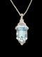 Art deco aquamarine and diamond pendant SKU: 7141 DBGEMS - image 1