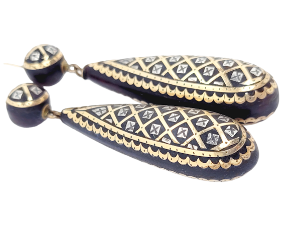 Complete Antique piquet gold earrings SKU: 7130 DBGEMS - image 4