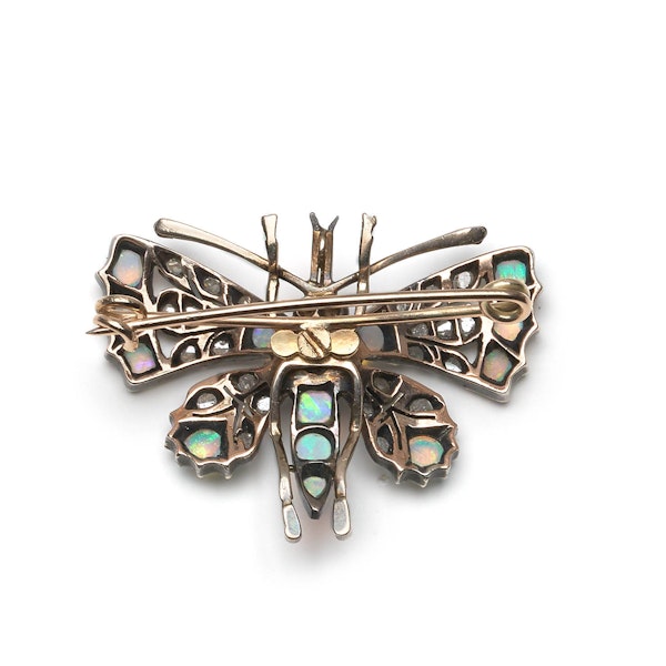 Antique Opal, Ruby and Diamond Butterfly Brooch, Circa 1890 - image 5