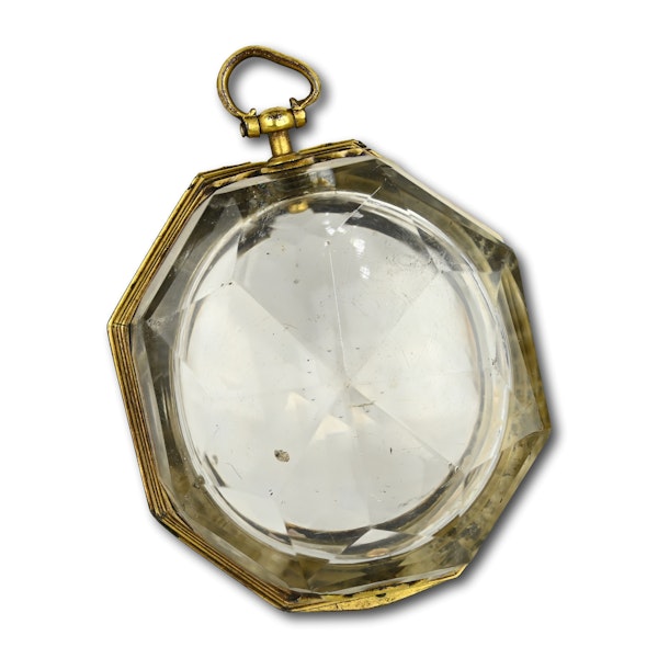 Gilt metal mounted rock crystal pocket watch case. Probably French, 18th century - image 10