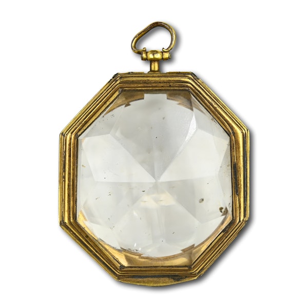Gilt metal mounted rock crystal pocket watch case. Probably French, 18th century - image 9