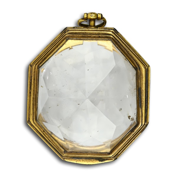 Gilt metal mounted rock crystal pocket watch case. Probably French, 18th century - image 6
