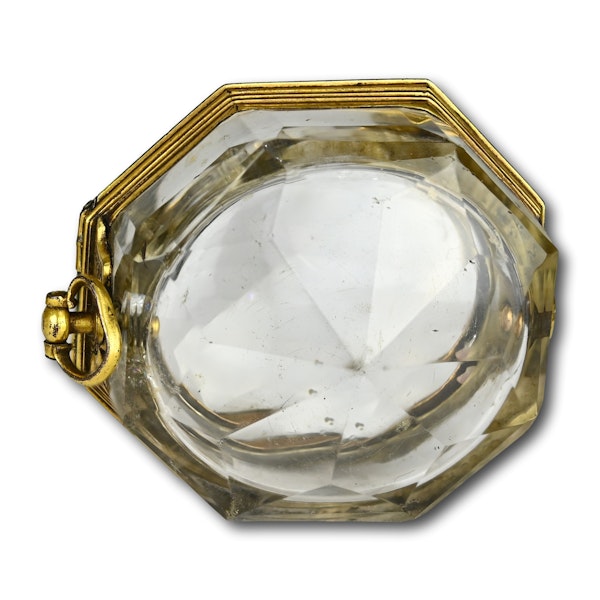 Gilt metal mounted rock crystal pocket watch case. Probably French, 18th century - image 7