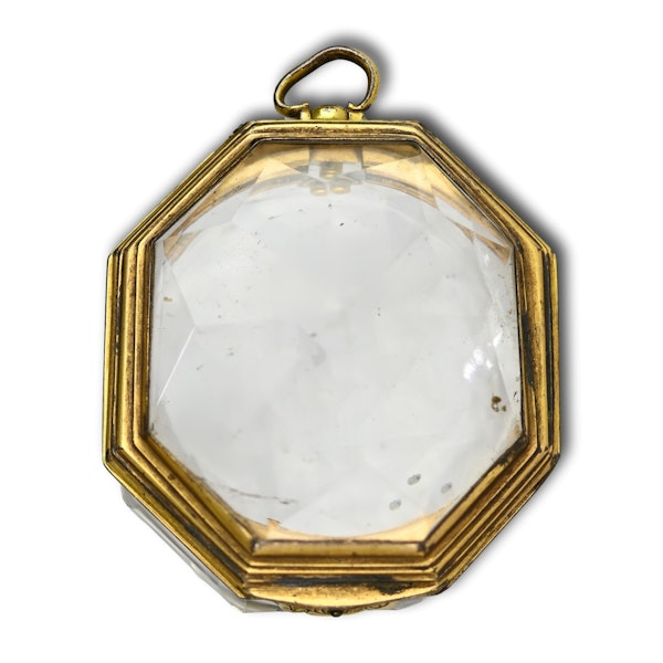 Gilt metal mounted rock crystal pocket watch case. Probably French, 18th century - image 1