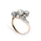 Antique Natural Pearl, Diamond And Silver Upon Gold Crossover Ring, Circa 1910 - image 3