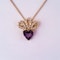 Vintage Amethyst & Diamond Heart Pendant/Brooch - image 2