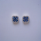 Fine Vibrant Blue Colour Sapphire And Diamond Earring Studs - image 2