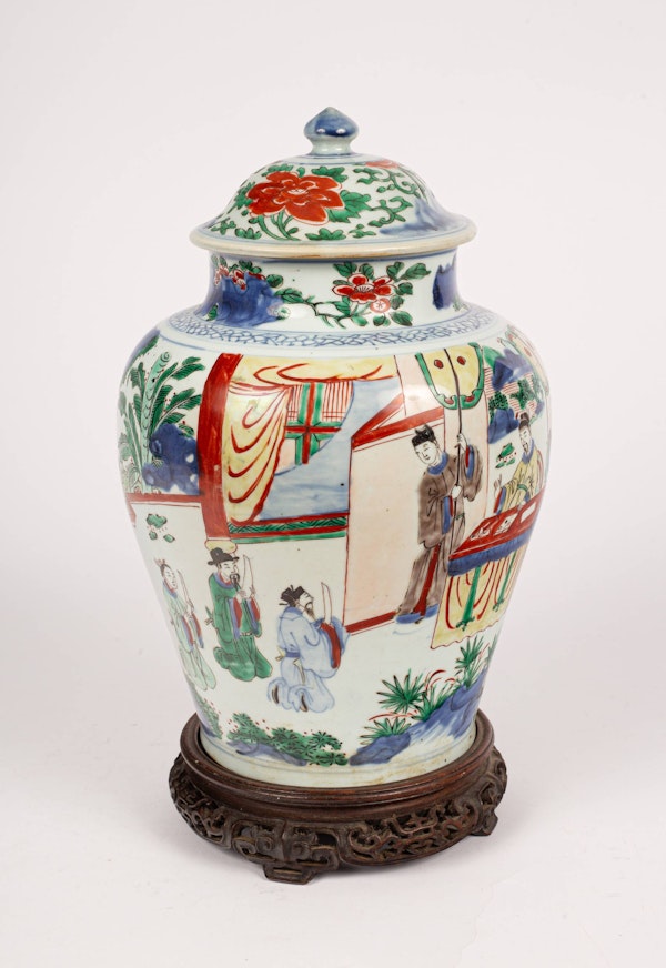 A wucai baluster jar and cover, Shunzhi period (1644-1661) - image 2