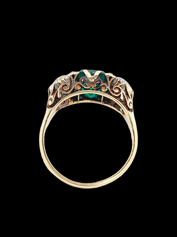Gem emerald and diamond engagement ring SKU: 7151 DBGEMS - image 4