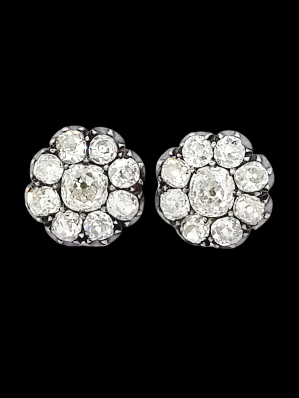 Antique old mine cut diamond cluster earrings SKU: 7152 DBGEMS - image 4