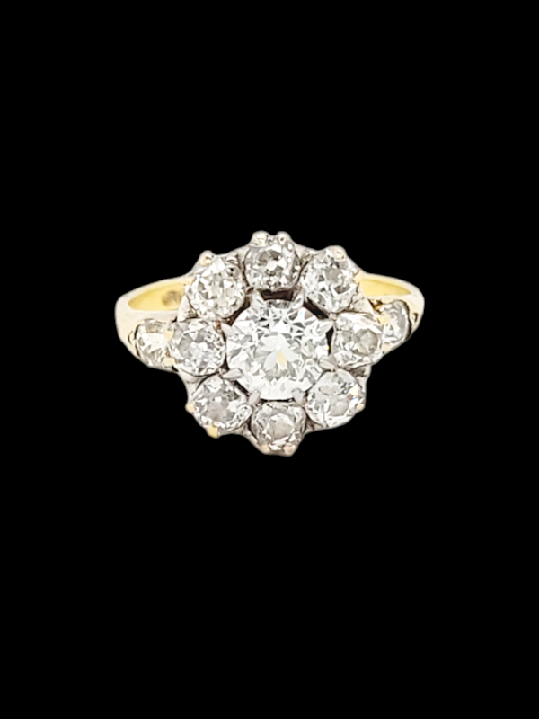 Antique diamond cluster engagement ring SKU: 7153 DBGEMS - image 4