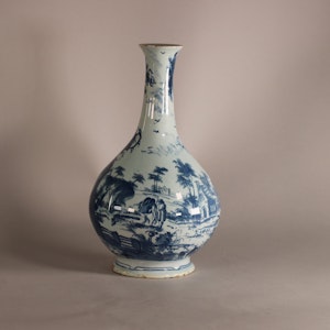 Rare Delft water bottle vase, circa 1750, London or Bristol