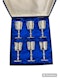 English silver set of six wine goblets by Barker Ellis Silver Co,  Birmingham 1973. - image 2