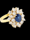 Vintage sapphire and diamond cluster engagement ring SKU: 7178 DBGEMS - image 5