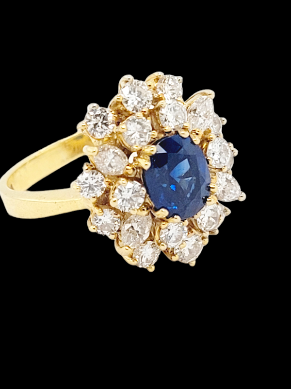 Vintage sapphire and diamond cluster engagement ring SKU: 7178 DBGEMS - image 5