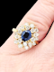 Vintage sapphire and diamond cluster engagement ring SKU: 7178 DBGEMS - image 2