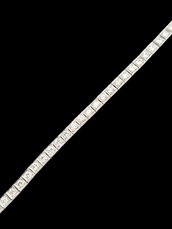 Art deco diamond tennis bracelet set in platinum SKU: 7179 DBGEMS - image 1