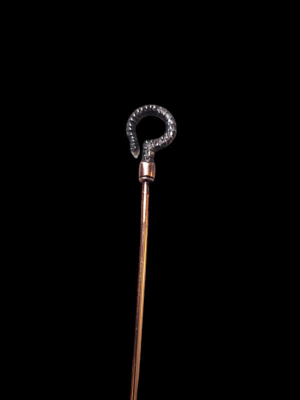 Antique French diamond shepherd's crook stick pin SKU: 7181 DBGEMS - image 2