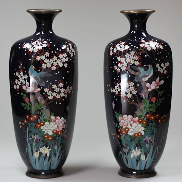 A pair of Japanese cloisonné vases, Meiji period - image 1