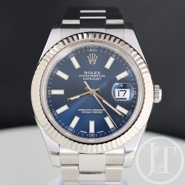 Rolex Datejust II 116334 Blue Baton Dial Oyster - image 1