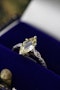 An excellent Platinum (tested) Marquise Shaped Natural and Untreated Fancy Yellow Diamond Solitaire Ring. Circa 1930. - image 2
