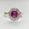 Burma Ruby and Diamond Oval Cluster Ring - image 1
