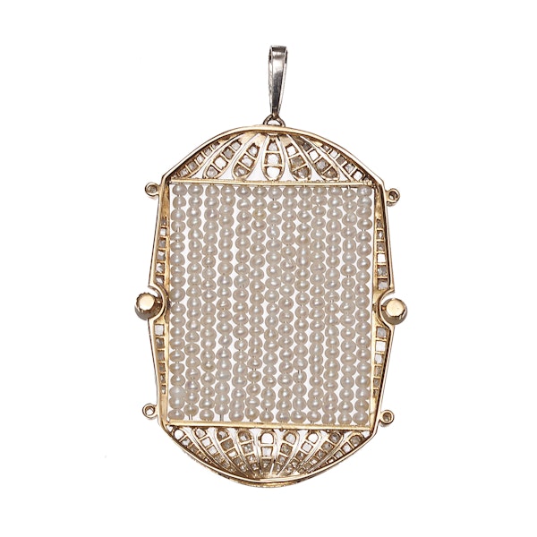 Art Deco Pearl, Diamond And Platinum Pendant, Circa 1930 - image 4