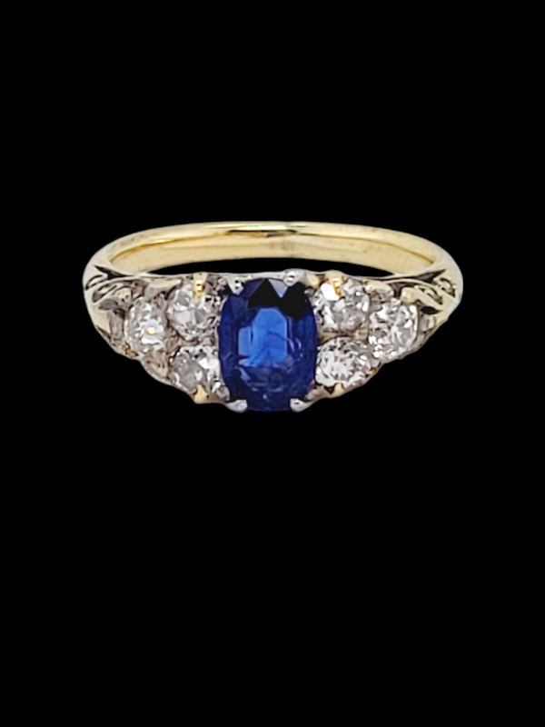 Antique sapphire and diamond engagement ring SKU: 7214 DBGEMS - image 1