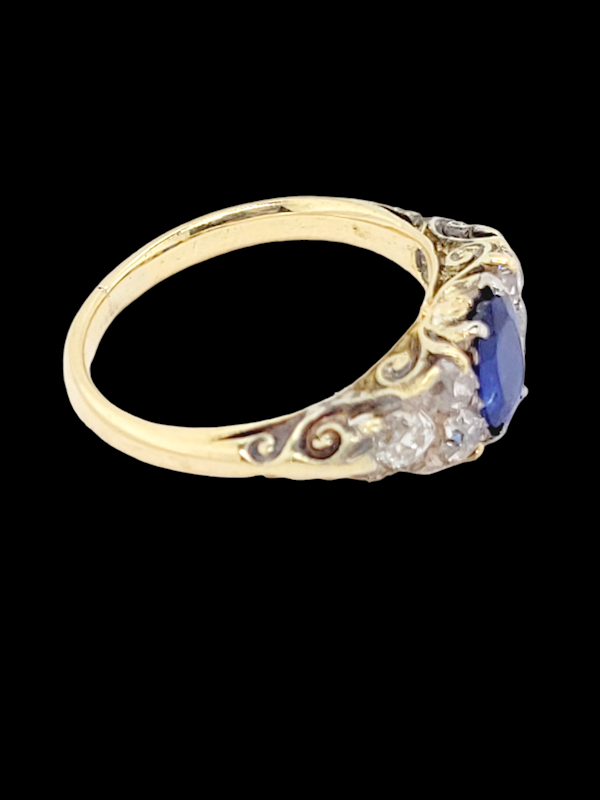 Antique sapphire and diamond engagement ring SKU: 7214 DBGEMS - image 3