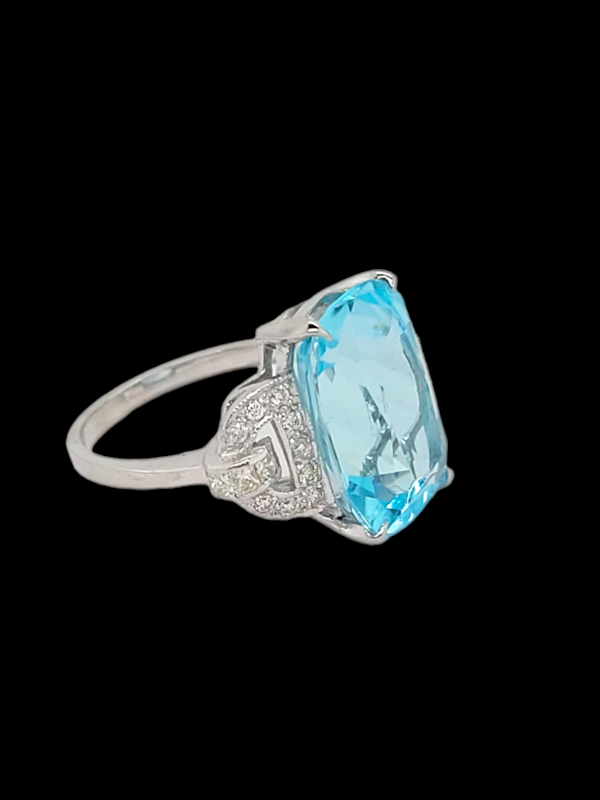 Aquamarine and diamond dress ring SKU: 7221 DBGEMS - image 3