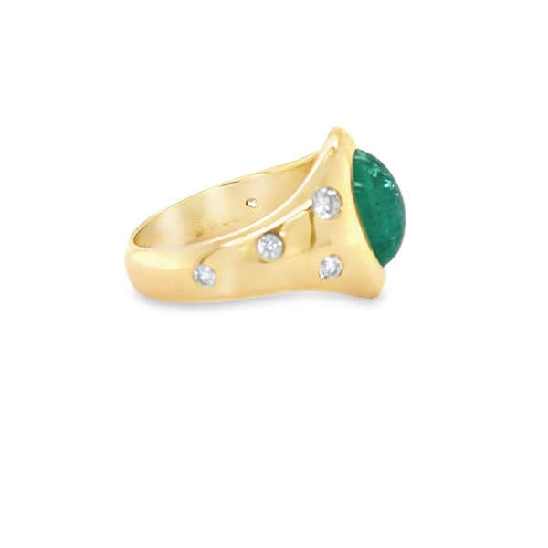 3 carat Cabochon Emerald Pinky Ring - image 4